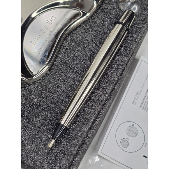 THINGS REMEMBERED FATHERS DAY GIFT  SET GOLF CLUB Clock Pen Business Card Rack - Picture 10 of 15